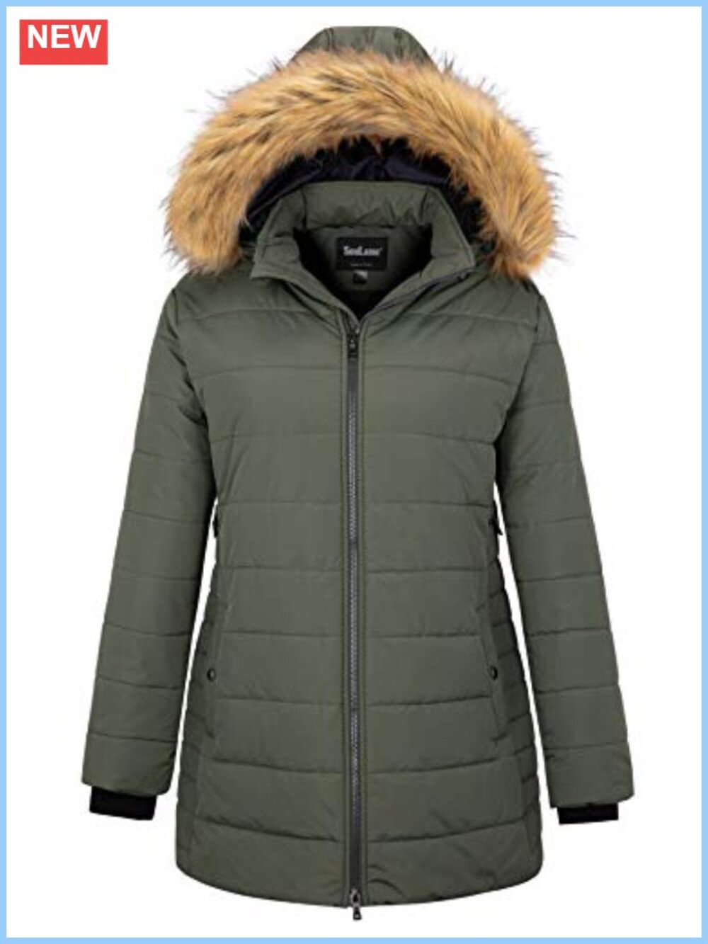 Plus Size Winter Puffer Coat Quilted Hooded Parka Warm Snow